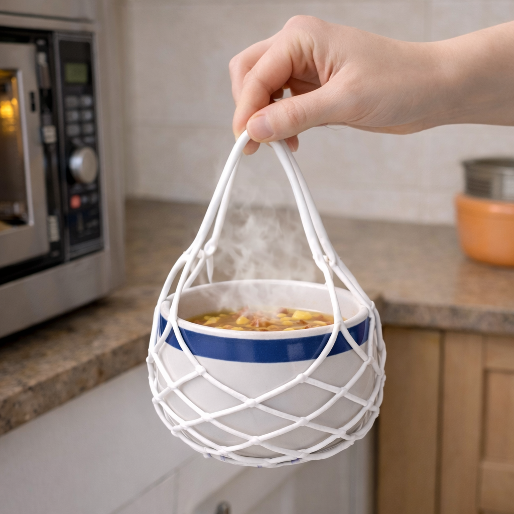 KUBOZN® 2-in-1 Zero-Void™ Silicone Mesh Bag & Heat-Resistant Trivet Mat for Hot Bowls