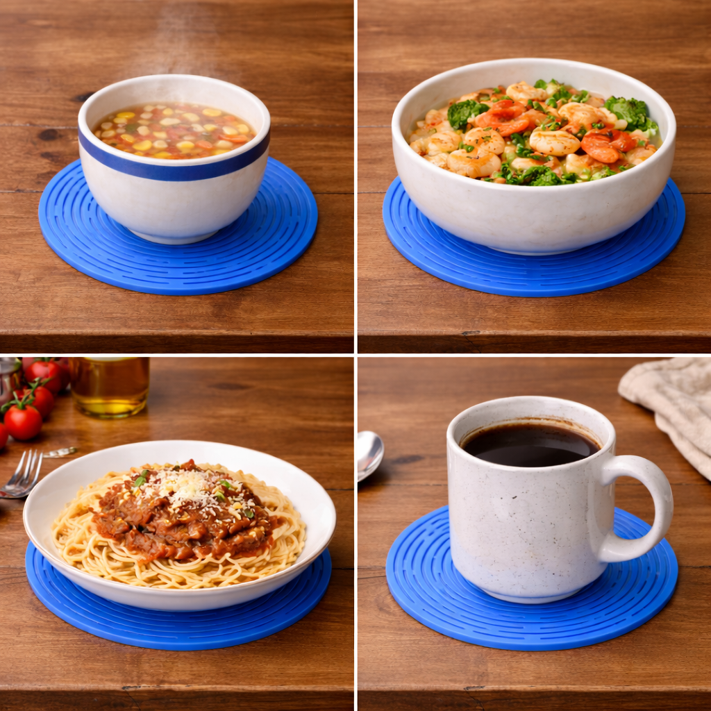 KUBOZN® 2-in-1 Zero-Void™ Silicone Mesh Bag & Heat-Resistant Trivet Mat for Hot Bowls